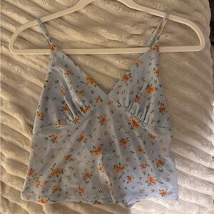Target Floral Camisole - Sky Blue and Orange